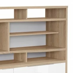 Maja Möbel Aktenregal eDJUST - Hochglanz Weiß / Eiche Sonoma Dekor - Schublade rechts -BÜROMÖBEL Verkaufsgeschäft 1000170555 190423 11482500155 GALLERYIMAGES P000000001000170555