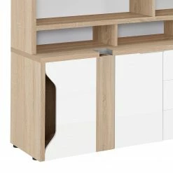 Maja Möbel Aktenregal eDJUST - Hochglanz Weiß / Eiche Sonoma Dekor - Schublade rechts -BÜROMÖBEL Verkaufsgeschäft 1000170555 190423 11482600156 GALLERYIMAGES P000000001000170555