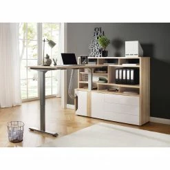 Maja Möbel Aktenregal eDJUST - Hochglanz Weiß / Eiche Sonoma Dekor - Schublade rechts -BÜROMÖBEL Verkaufsgeschäft 1000170555 190513 15362600020 MOOD GALLERYIMAGES P000000001000170555 mood