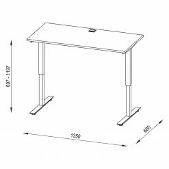 Maja Möbel Schreibtisch eDJUST I - Eiche Riviera Dekor / Platingrau -BÜROMÖBEL Verkaufsgeschäft 1000170562 190423 11483100225 GALLERYIMAGES P000000001000170562