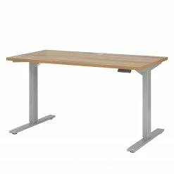 Maja Möbel Schreibtisch eDJUST I - Eiche Riviera Dekor / Platingrau