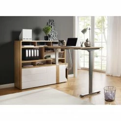 Maja Möbel Schreibtisch eDJUST II - Eiche Riviera Dekor / Platingrau -BÜROMÖBEL Verkaufsgeschäft 1000170563 190513 15362700034 MOOD GALLERYIMAGES P000000001000170563 mood