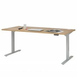 Maja Möbel Schreibtisch eDJUST II - Eiche Riviera Dekor / Platingrau