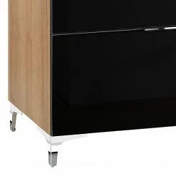 Maja Möbel Sideboard Shino II - Glas Schwarz / Eiche Riviera Dekor -BÜROMÖBEL Verkaufsgeschäft 1000170639 190418 12394200178 GALLERYIMAGES P000000001000170639