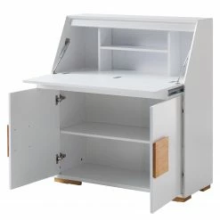 Loftscape Sekretär Deanes - Risseiche teilmassiv - Weiß / Risseiche -BÜROMÖBEL Verkaufsgeschäft 1000170727 200925 11015600014 DETAILS P000000001000170727