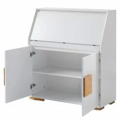 Loftscape Sekretär Deanes - Risseiche teilmassiv - Weiß / Risseiche -BÜROMÖBEL Verkaufsgeschäft 1000170727 200925 11015800017 DETAILS P000000001000170727