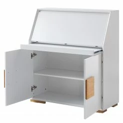 Loftscape Sekretär Deanes - Risseiche teilmassiv - Weiß / Risseiche -BÜROMÖBEL Verkaufsgeschäft 1000170727 200925 11015800018 DETAILS P000000001000170727