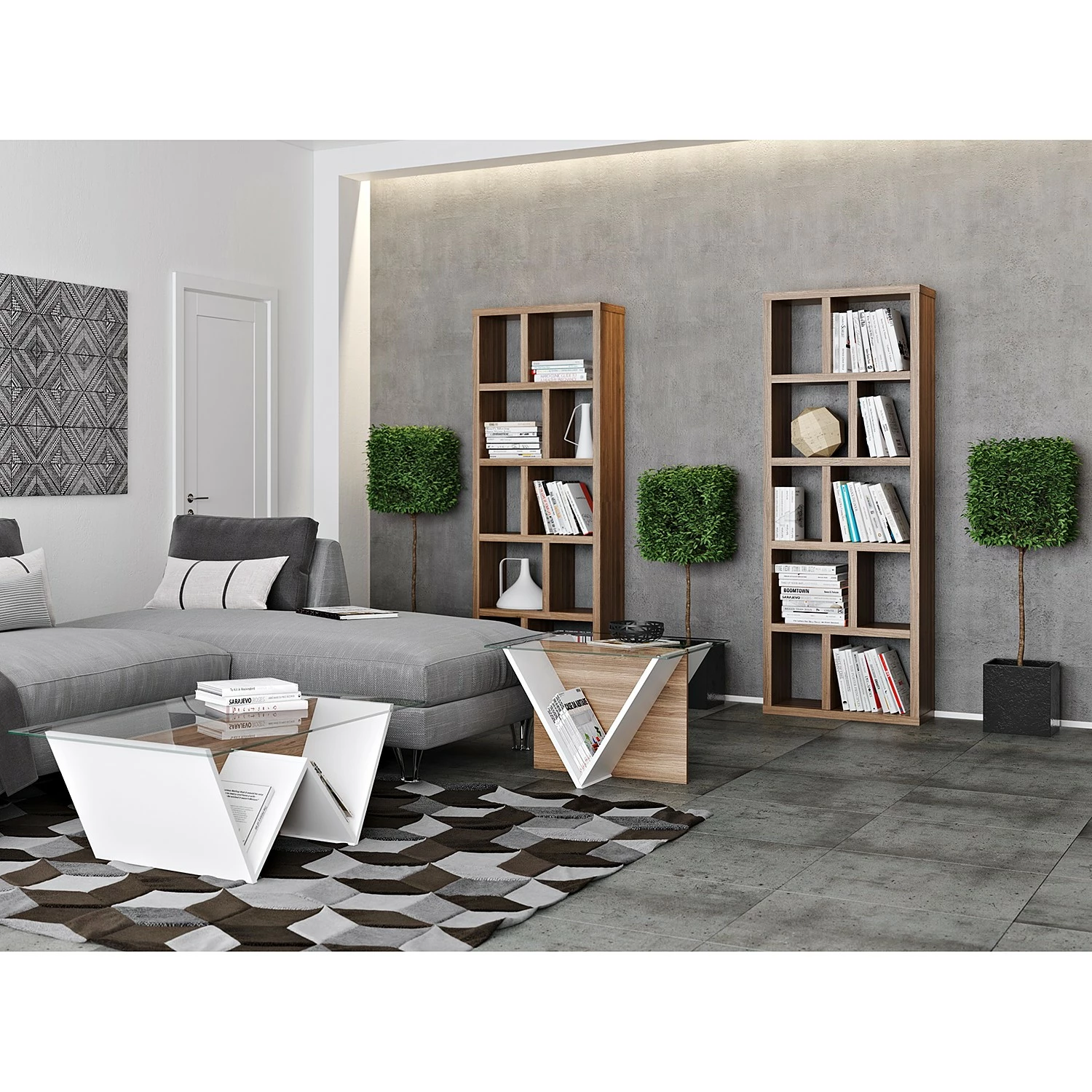 Temahome Regal Berlin - Walnuss - 70 x 198 cm 5 Temahome Regal Berlin - Walnuss - 70 x 198 cm – Bild 3