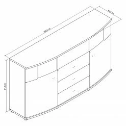Loftscape Sideboard Mury - Hochglanz Weiß / Anthrazit -BÜROMÖBEL Verkaufsgeschäft 1000171334 190424 07575900112 GALLERYIMAGES P000000001000171334
