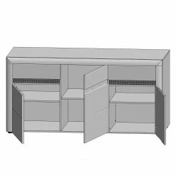 Loftscape Sideboard Charnocks - Hochglanz Weiß / Matt Weiß -BÜROMÖBEL Verkaufsgeschäft 1000171351 190424 07580400254 GALLERYIMAGES P000000001000171351