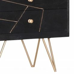 Jack & Alice Regal Towa - Akazie massiv / Metall - Schwarz / Gold -BÜROMÖBEL Verkaufsgeschäft 1000172964 190503 07493700073 GALLERYIMAGES P000000001000172964