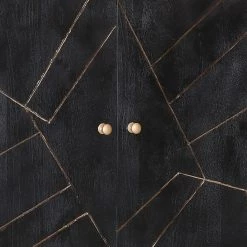 Jack & Alice Sideboard Towa - Akazie massiv / Metall - Schwarz / Gold -BÜROMÖBEL Verkaufsgeschäft 1000172965 190503 07493700077 GALLERYIMAGES P000000001000172965