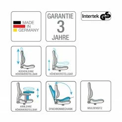 Topstar Bürodrehstuhl Sitness Open X Deluxe II - Webstoff / Aluminium - Chrom - Schwarz -BÜROMÖBEL Verkaufsgeschäft 1000173811 190517 10453600023 ICON GALLERYIMAGES P000000001000173811 icon seal