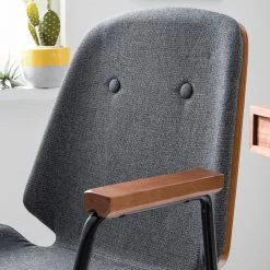 Studio Copenhagen Bürodrehstuhl Ganalu I - Webstoff / Stahl - Grau / Walnuss -BÜROMÖBEL Verkaufsgeschäft 1000176722 190614 12071800119 GALLERYIMAGES P000000001000176722