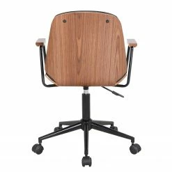 Mørteens Bürodrehstuhl Ganalu II - Kunstleder / Metall - Schwarz / Walnuss -BÜROMÖBEL Verkaufsgeschäft 1000176723 190614 12071900124 GALLERYIMAGES P000000001000176723