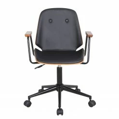 Mørteens Bürodrehstuhl Ganalu II - Kunstleder / Metall - Schwarz / Walnuss -BÜROMÖBEL Verkaufsgeschäft 1000176723 190614 12072000128 GALLERYIMAGES P000000001000176723