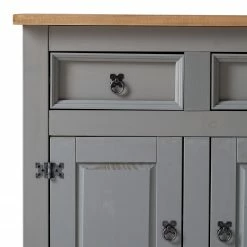 Maison Belfort Sideboard Finca Rustica - Kiefer massiv - Kiefer Grau -BÜROMÖBEL Verkaufsgeschäft 1000178029 200417 12540400010 DETAILS P000000001000178029