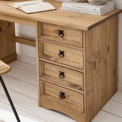 Maison Belfort Schreibtisch Finca Rustica II - Kiefer massiv - Kiefer Natur -BÜROMÖBEL Verkaufsgeschäft 1000178045 200507 14224600002 DETAILS P000000001000178045