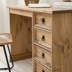 Maison Belfort Schreibtisch Finca Rustica II - Kiefer massiv - Kiefer Natur -BÜROMÖBEL Verkaufsgeschäft 1000178045 200507 14224700003 DETAILS P000000001000178045