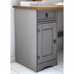 Maison Belfort Schreibtisch Finca Rustica I - Kiefer massiv - Kiefer Grau -BÜROMÖBEL Verkaufsgeschäft 1000178057 200507 14282300008 DETAILS P000000001000178057