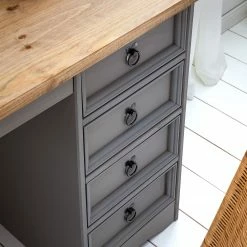 Maison Belfort Schreibtisch Finca Rustica I - Kiefer massiv - Kiefer Grau -BÜROMÖBEL Verkaufsgeschäft 1000178057 200507 14282300010 DETAILS P000000001000178057