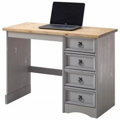 Maison Belfort Schreibtisch Finca Rustica II - Kiefer massiv - Kiefer Grau -BÜROMÖBEL Verkaufsgeschäft 1000178064 200422 06412700049 DETAILS P000000001000178064