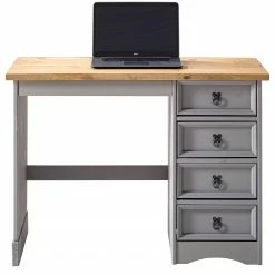 Maison Belfort Schreibtisch Finca Rustica II - Kiefer massiv - Kiefer Grau -BÜROMÖBEL Verkaufsgeschäft 1000178064 200422 06412700050 DETAILS P000000001000178064