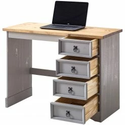 Maison Belfort Schreibtisch Finca Rustica II - Kiefer massiv - Kiefer Grau -BÜROMÖBEL Verkaufsgeschäft 1000178064 200422 06412900052 DETAILS P000000001000178064