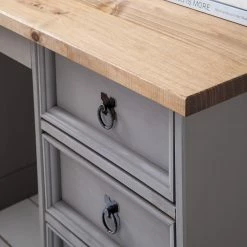 Maison Belfort Schreibtisch Finca Rustica II - Kiefer massiv - Kiefer Grau -BÜROMÖBEL Verkaufsgeschäft 1000178064 200507 14243900005 DETAILS P000000001000178064