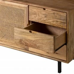 Ars manufacti Sideboard Vina I - Mango massiv / Wiener Geflecht - Mango / Schwarz -BÜROMÖBEL Verkaufsgeschäft 1000178078 200225 13061300020 DETAILS P000000001000178078
