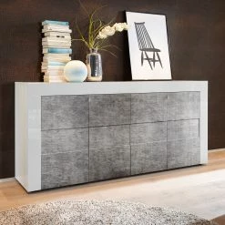 LC Spa Sideboard Easy III - Hochglanz Weiß / Beton Dekor -BÜROMÖBEL Verkaufsgeschäft 1000178268 201029 08541400592 MOOD DETAILS P000000001000178268 mood