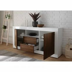 LC Spa Sideboard Urbino I - Nussbaum Dekor / Weiß -BÜROMÖBEL Verkaufsgeschäft 1000178439 201029 08552600610 MOOD DETAILS P000000001000178439 mood