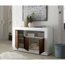 LC Spa Sideboard Urbino II - Nussbaum Dekor / Weiß -BÜROMÖBEL Verkaufsgeschäft 1000178456 201029 09061600765 MOOD DETAILS P000000001000178456 mood