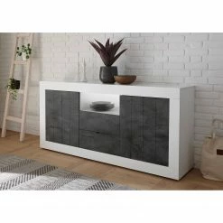 LC Spa Sideboard Urbino I - Dunkelgrau / Weiß -BÜROMÖBEL Verkaufsgeschäft 1000178458 201029 09071800782 MOOD DETAILS P000000001000178458 mood