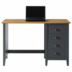 Maison Belfort Schreibtisch Rivery - Kiefer massiv - Anthrazit -BÜROMÖBEL Verkaufsgeschäft 1000187583 200205 11113400091 DETAILS P000000001000187583