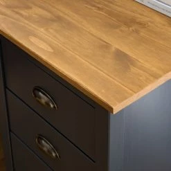 Maison Belfort Schreibtisch Rivery - Kiefer massiv - Anthrazit -BÜROMÖBEL Verkaufsgeschäft 1000187583 200312 14522800038 DETAILS P000000001000187583