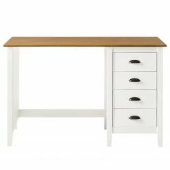 Maison Belfort Schreibtisch Rivery - Kiefer massiv - Weiß -BÜROMÖBEL Verkaufsgeschäft 1000187585 200205 11113400111 DETAILS P000000001000187585