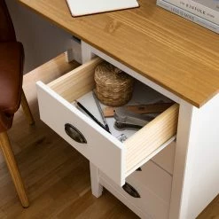 Maison Belfort Schreibtisch Rivery - Kiefer massiv - Weiß -BÜROMÖBEL Verkaufsgeschäft 1000187585 200312 14522800041 DETAILS P000000001000187585