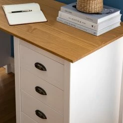 Maison Belfort Schreibtisch Rivery - Kiefer massiv - Weiß -BÜROMÖBEL Verkaufsgeschäft 1000187585 200312 14522800042 DETAILS P000000001000187585