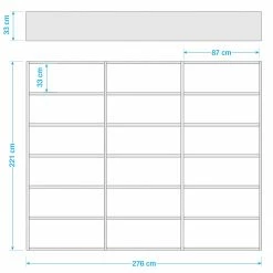 Loftscape Bücherregal Empire - Cremeweiß - Höhe: 221 cm - Breite: 276 cm -BÜROMÖBEL Verkaufsgeschäft 1000188192 190925 11273400013 SKETCH DETAILS P000000001000188192 sketch
