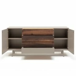 GWINNER Sideboard Misano - Saharagrau / Balkeneiche - Mit Beleuchtung -BÜROMÖBEL Verkaufsgeschäft 1000188657 190926 16594100052 DETAILS P000000001000188657