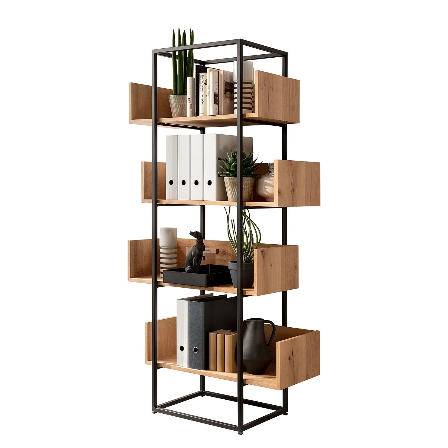 GWINNER Regal Style I - Echtholzfurnier / Metall - Eiche / Anthrazit 3 GWINNER Regal Style I - Echtholzfurnier / Metall - Eiche / Anthrazit