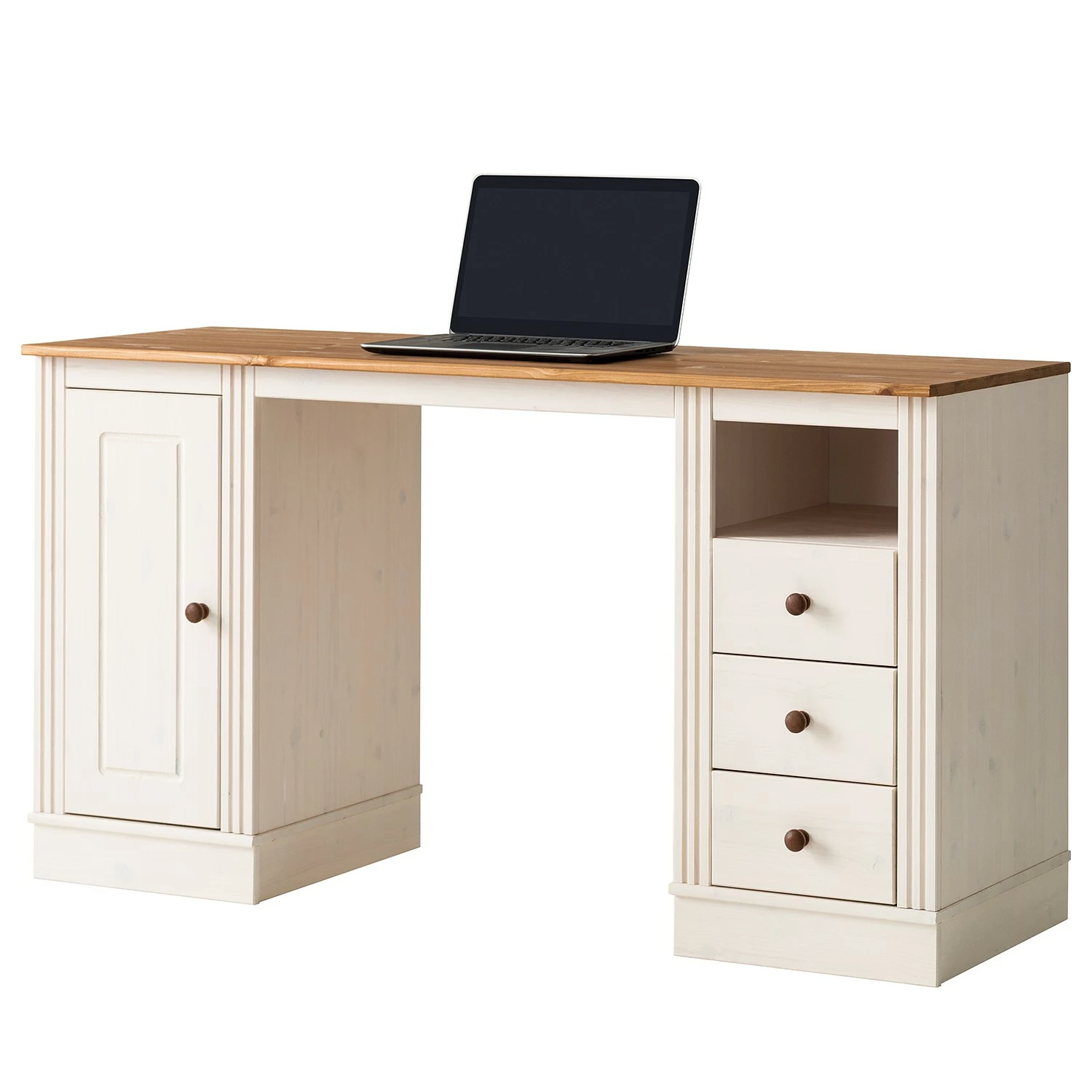 Maison Belfort Schreibtisch Lillehammer - Kiefer massiv - Kiefer Weiß / Kiefer Honig 8 Maison Belfort Schreibtisch Lillehammer - Kiefer massiv - Kiefer Weiß / Kiefer Honig – Bild 6