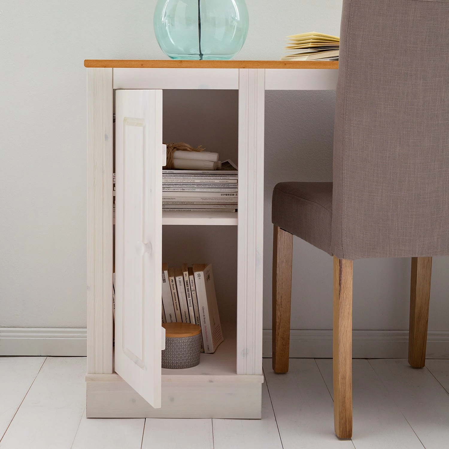 Maison Belfort Schreibtisch Lillehammer - Kiefer massiv - Kiefer Weiß / Kiefer Honig 19 Maison Belfort Schreibtisch Lillehammer - Kiefer massiv - Kiefer Weiß / Kiefer Honig – Bild 17