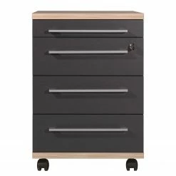 Germania Rollcontainer Eugene - Anthrazit / Nussbaum Dekor -BÜROMÖBEL Verkaufsgeschäft 1000189457 191113 10262500004 DETAILS P000000001000189457