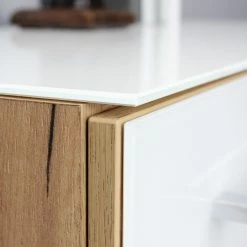 Rollcontainer Monteria - Glas - Weiß / Eiche Navarra Dekor -BÜROMÖBEL Verkaufsgeschäft 1000189529 191022 12044600038 DETAILS P000000001000189529