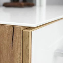 Rollcontainer Monteria - Glas - Weiß / Eiche Navarra Dekor -BÜROMÖBEL Verkaufsgeschäft 1000189529 220209 12431800050 DETAILS P000000001000189529