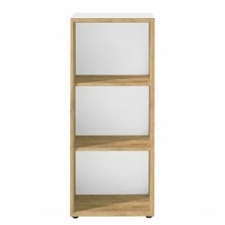 Germania Regal Monteria - Glas - Weiß / Eiche Navarra Dekor -BÜROMÖBEL Verkaufsgeschäft 1000189533 191022 12044900060 DETAILS P000000001000189533