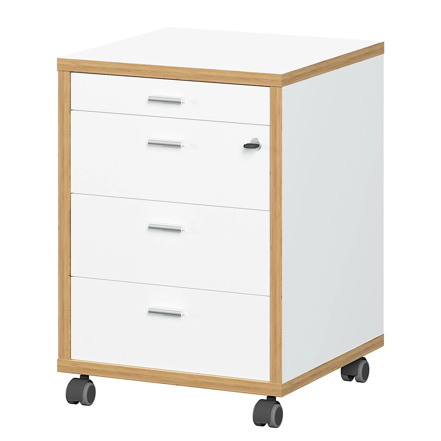 Germania Rollcontainer Svene - Weiß / Eiche Sonoma Dekor 3 Germania Rollcontainer Svene - Weiß / Eiche Sonoma Dekor