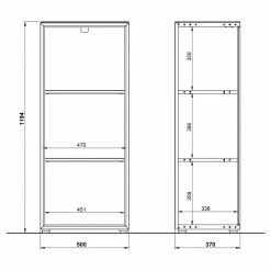 Germania Büroset Monteria I (5-teilig) - Glas - Weiß / Eiche Navarra Dekor -BÜROMÖBEL Verkaufsgeschäft 1000189536 191022 12045100084 SKETCH DETAILS P000000001000189536 sketch